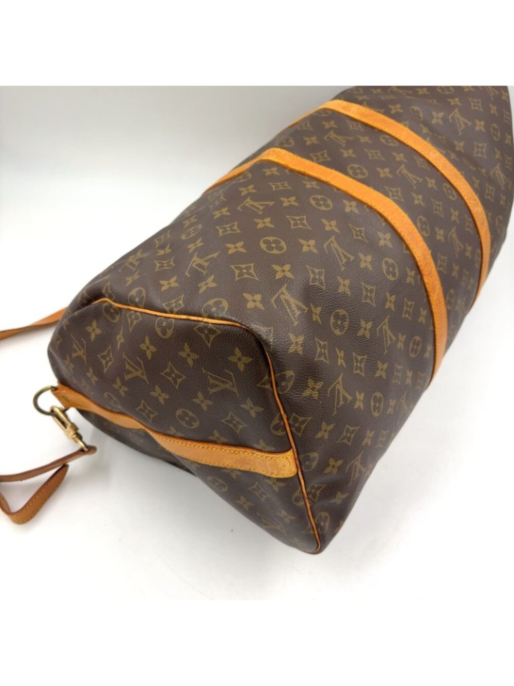 Louis Vuitton Keepall Bandouliere 55 Monogram Leather Brown Boston Bag Gold - Picture 10 of 15